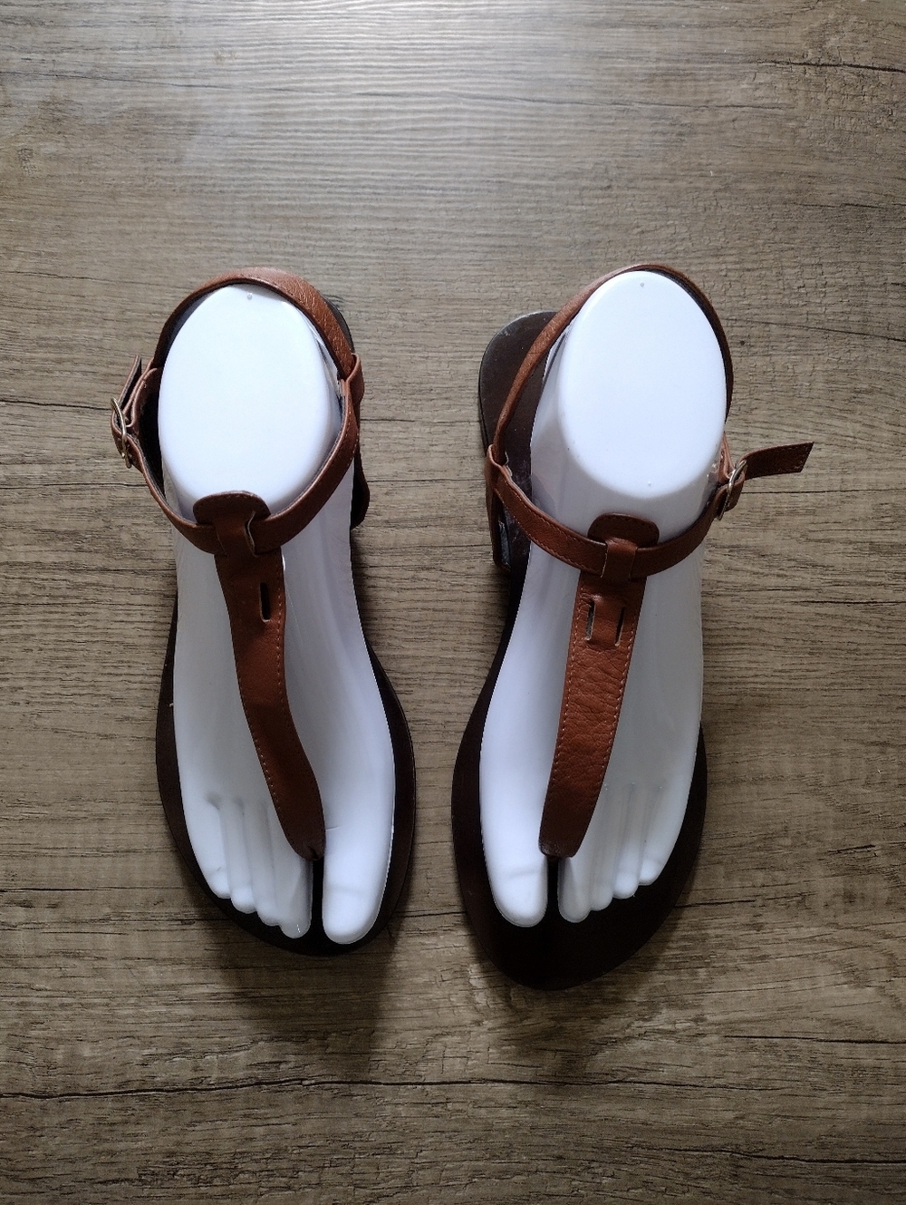 J.Crew Tabbie T-Strap Brown Sandals Women's Sz 8